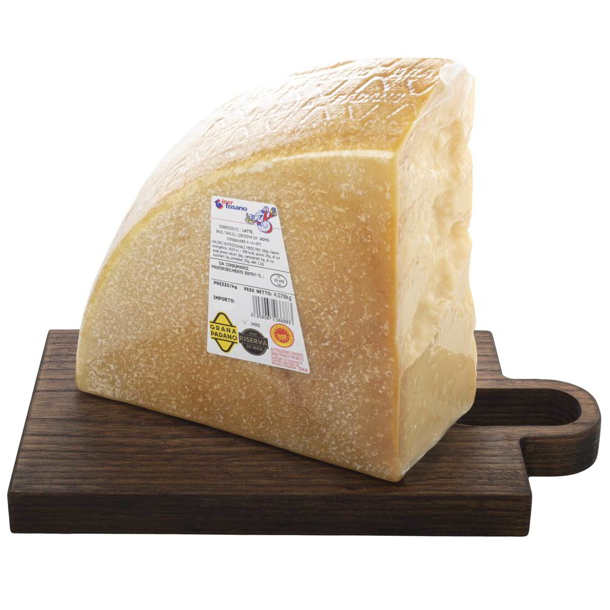 GRANA PADANO D.O.P. RISERVA OLTRE 20 MESI 1/8 S.V. kg. 4,75 - Pacco da 2
