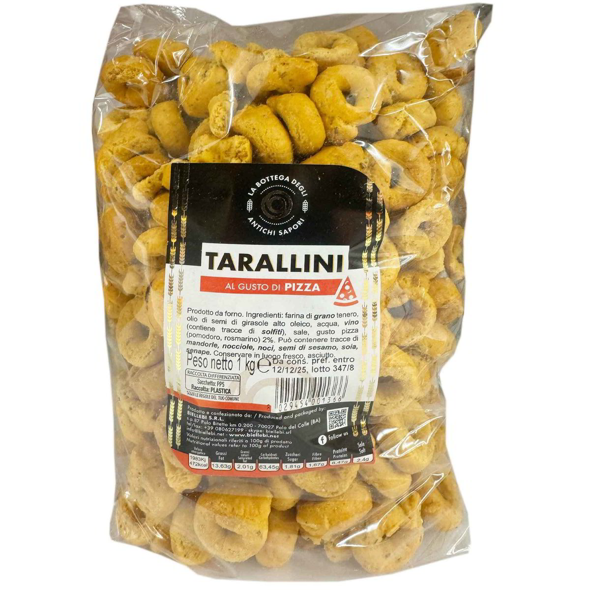 TARALLINI AL GUSTO PIZZA BOTTEGA ANTICHI SAPORI KG. 1 - Pacco da 6