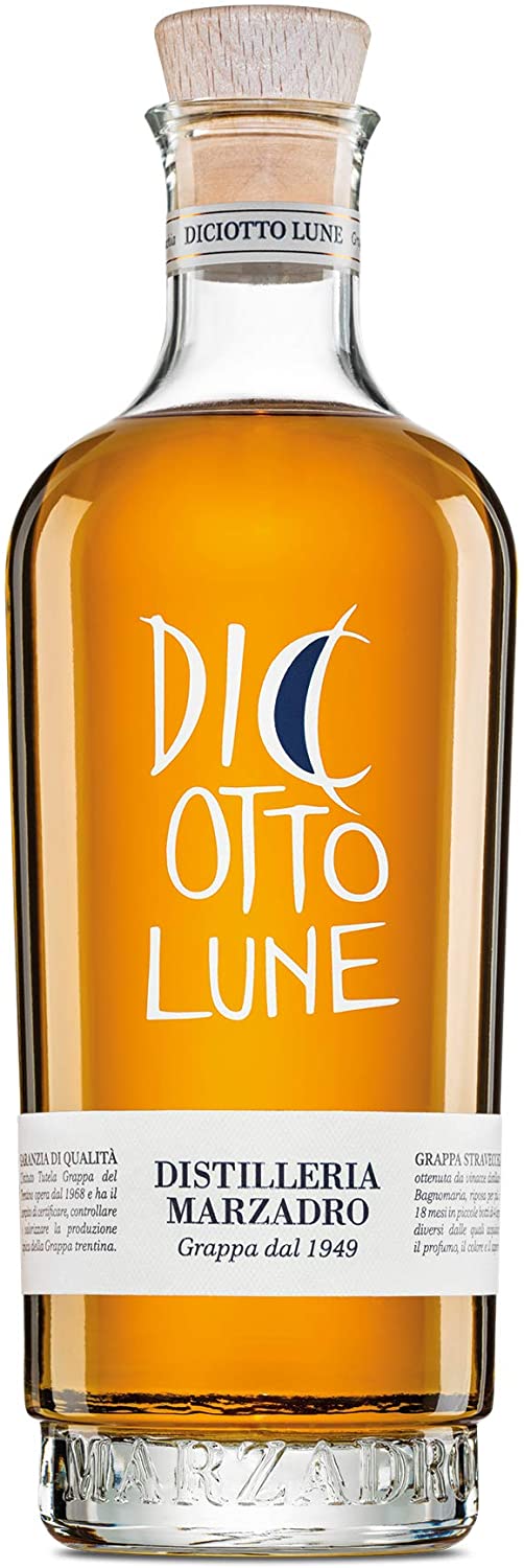 Marzadro, Grappa le Diciotto Lune, invecchiamento 18 mesi - bottiglia in vetro da 700ml - pacco da 3