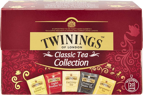 Twinings, Classic Tea Collection, Selezione di Cinque Varietà di Tè Neri, Ricette Originali con Ingredienti Naturali, Infusi e Tisane, Confezione da 160 Filtri