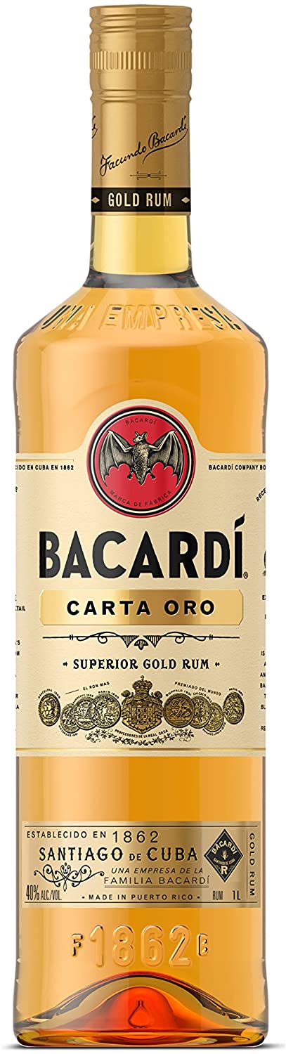 Bacardi Rum Carta Oro - 1000 ml - pacco da 6