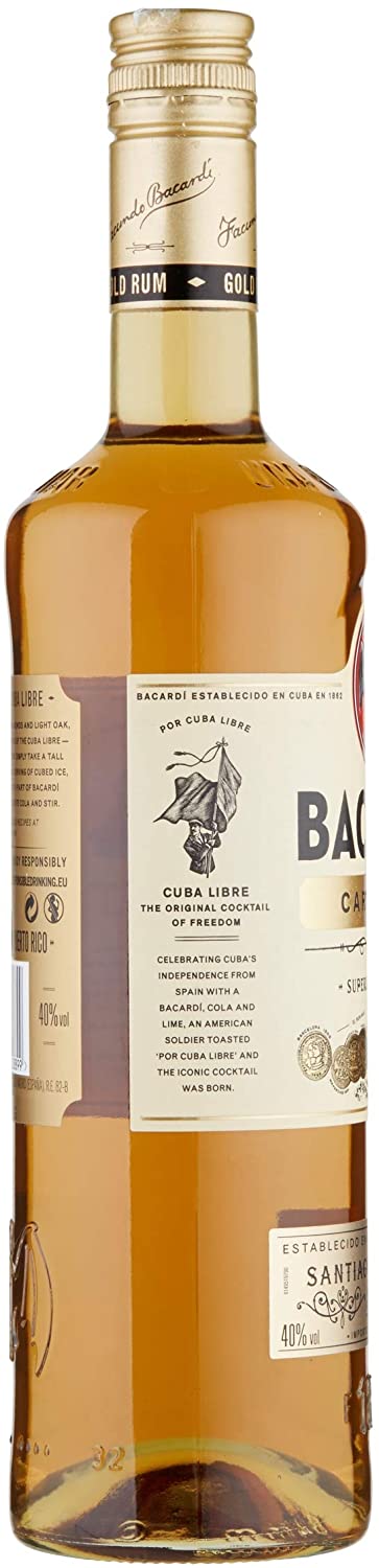 Bacardi Rum Carta Oro - 1000 ml - pacco da 6