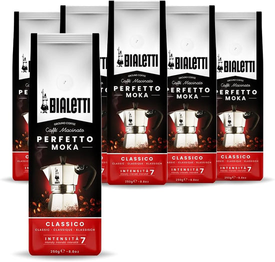 Bialetti Perfetto Moka Caffè Macinato, 1.5 Kg, Gusto Classico - 6 x 250 g (Totale 1,5 KG)