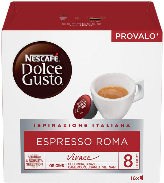 Nescafé Dolce Gusto Espresso Roma Caffè, 6 Confezioni da 16 Capsule (96 Capsule)