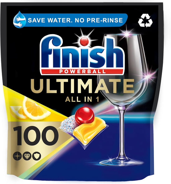 Finish Quantum Ultimate - Pastiglie per lavastoviglie al profumo di limone, 100 pezzi