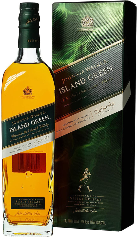 Johnnie Walker ISLAND GREEN Blended Malt Scotch Whisky Select Release 43% Vol. 1l in Giftbox
