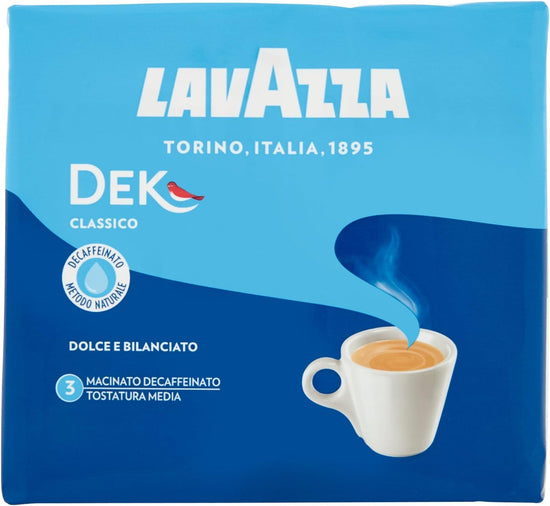 Lavazza Caffè Macinato Decaffeinato Dek, Classico Tostatura Media - 5 Confezioni da 500 gr, Totale: 2.5 Kg
