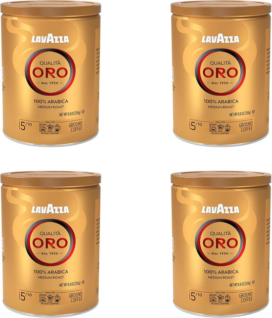Lavazza Qualita ORO - Set 4 Barattoli da 250 g, 100% Arabica