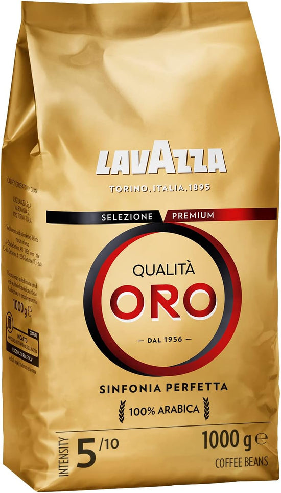 Lavazza Caffè Qualità Oro, Caffè in Grani, 4 Confezioni, 4 x 1000g - pacco da 4