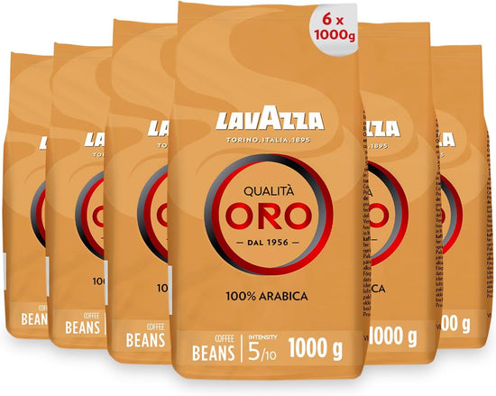 Lavazza Caffè Qualità Oro, Caffè in Grani, 6 Confezioni, 6 x 1000g - pacco da 6