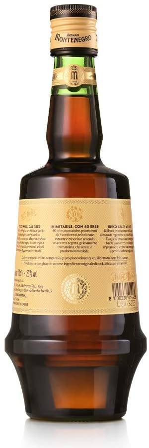 Amaro Montenegro – Liquore digestivo ottenuto da 40 erbe aromatiche accuratamente selezionate secondo una ricetta segreta. Bottiglia da 70cl, 23% vol. - pacco da 6