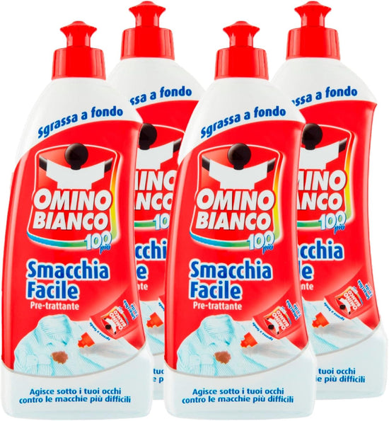 Omino Bianco - Pre-trattante Smacchia Facile, Smacchiatore Bucato, Delicato su Tessuti, per Capi Scuri e Colorati, 500 ml x 12 Pezzi
