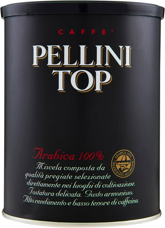Pellini Caffè - Pellini Top Arabica 100% Per Moka, 6 Barattoli da 250gr (Totale 1,5 kg)