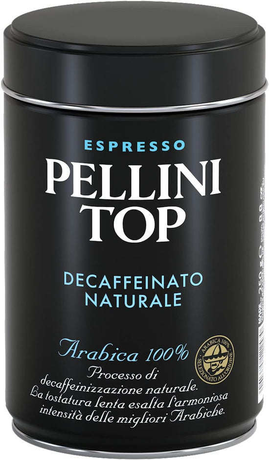 Pellini Caffè - Top Arabica 100% per Moka Decaffeinato Naturale, 6 Barattoli da 250 gr (Totale 1,5 kg)