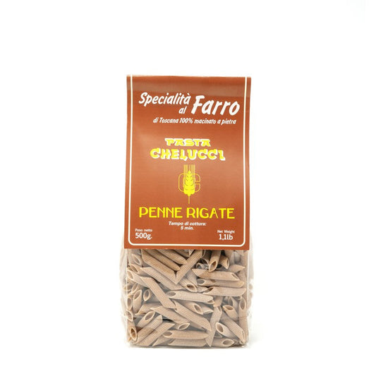 Penne Rigate di puro farro toscano Chelucci - Pasta artigianale – Vero Grano Antico Senatore Cappelli - Pacco singolo