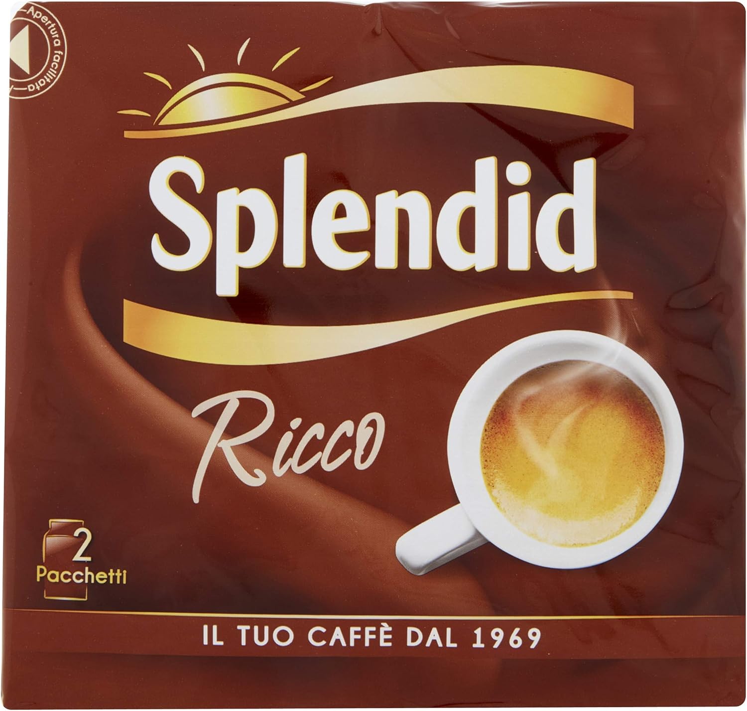 Splendid - Caffè Macinato Gusto Ricco - Miscela Caffè per Moka - 8 confezioni Bipack da 250 gr (Totale 4 Kg)