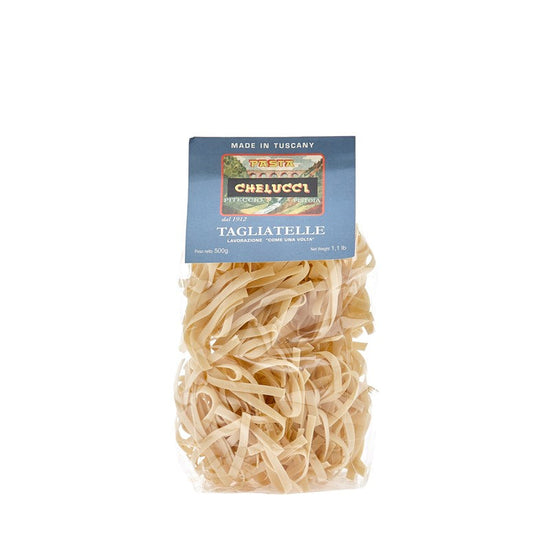 Tagliatelle trafilate a bronzo Chelucci - Pasta artigianale – Vero Grano Antico Senatore Cappelli - Pacco singolo