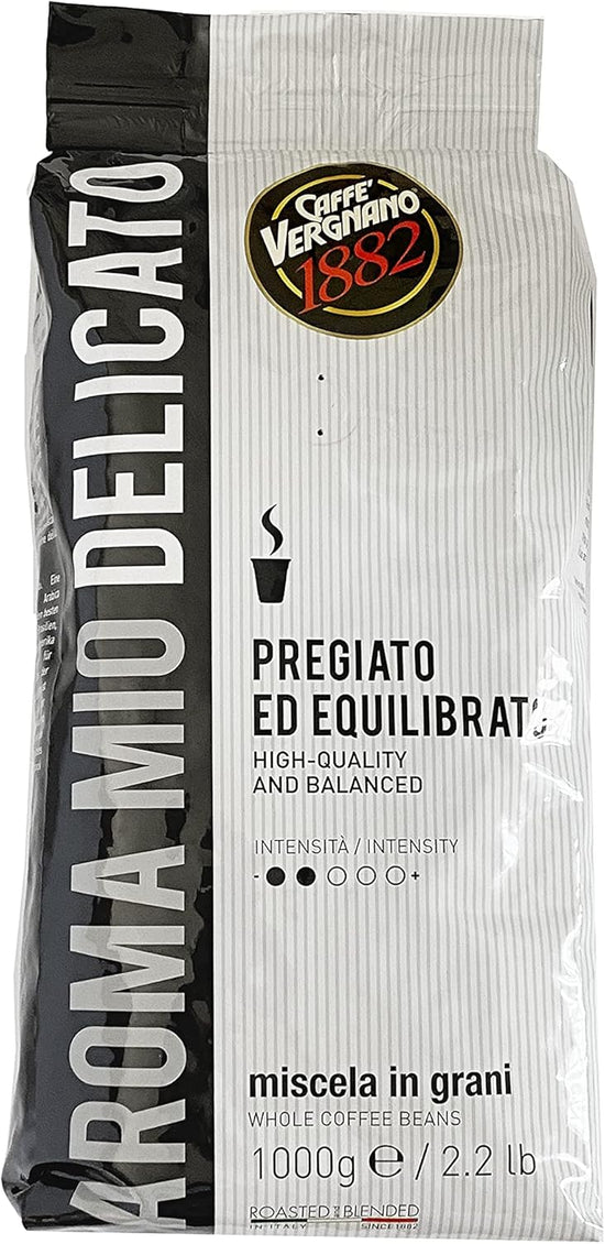 Caffè Vergnano 1882 Caffè In Grani Aroma Mio Delicato - 1Kg. Set 6 confezioni da 1Kg. Totale 6Kg.