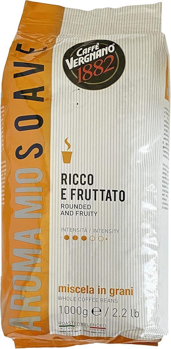 Caffè Vergnano 1882 Caffè In Grani Aroma Mio Soave - 1Kg. Set 6 confezioni da 1Kg. Totale 6Kg.