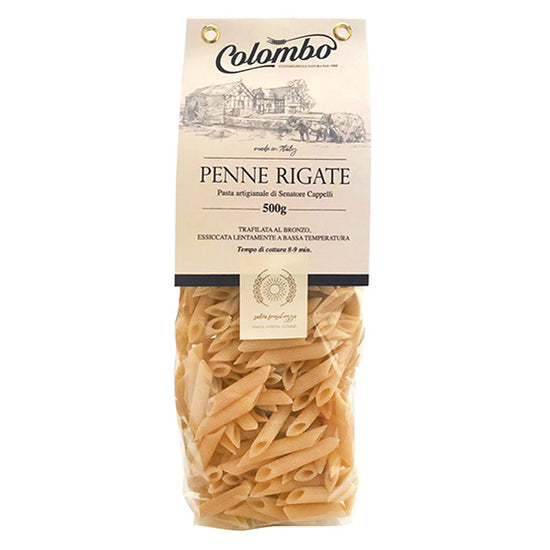 Penne rigate Colombo - Pasta artigianale - Grano Senatore Cappelli - pacco da 12