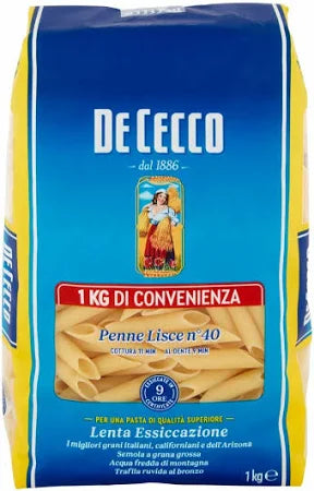 DE CECCO PENNE LISCE KG.1 - Pacco da 12